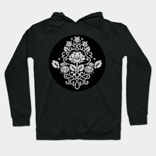 Monotone Damask Printed Hoodie